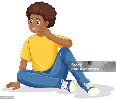 Puberty African American Boy Cartoon Character Stock Illustration Download Image Now