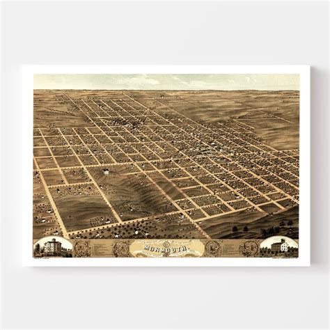 Monmouth Map 1869 Old Map of Monmouth Illinois Art Vintage - Etsy