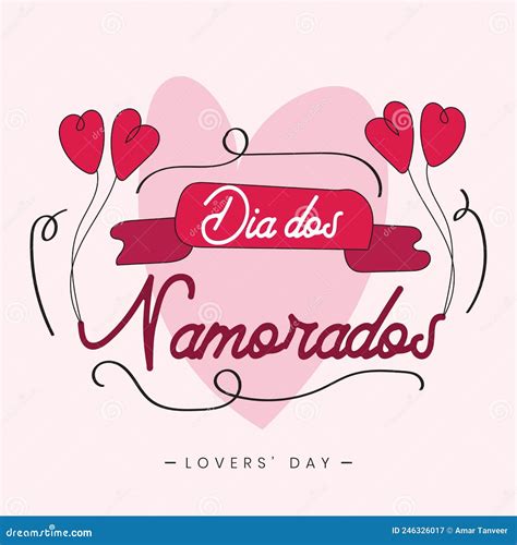 Dia Dos Namorados June 12 Brazil Valentines Lovers Day Hand Drawn