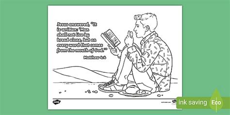 Matthew 4 Verse 4 Mindfulness Coloring Page Profesor Hizo