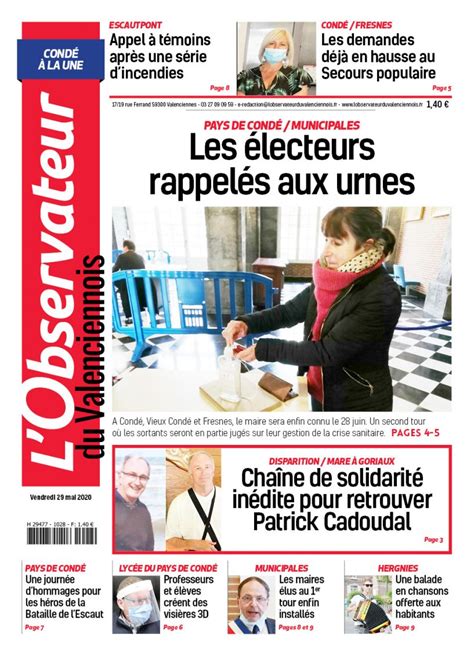 L Observateur Du Valenciennois Pays De Cond Du Vendredi Mai