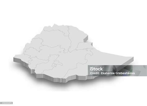 地域が分離された3dエチオピアの白い地図 3dのベクターアート素材や画像を多数ご用意 3d アイコン アフリカの角 Istock