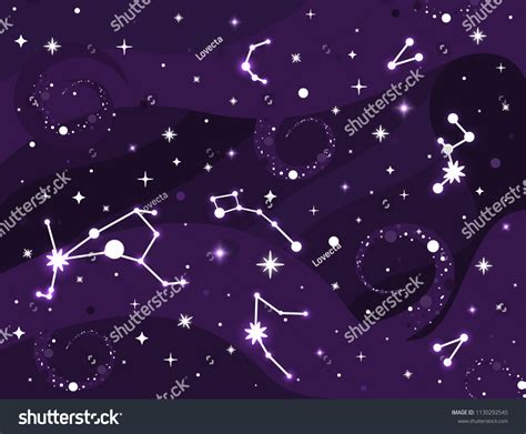 Galaxy Constellation Space Background Stars Consellations Stock Vector ...