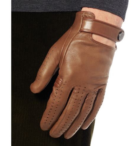 Dunhill Perforated Leather Driving Gloves In Brown For Men Lyst