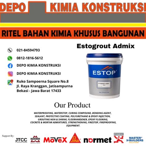 Jual Polimer Grout Estogrout Admix Estop Kemasan Kg Pail Bekasi