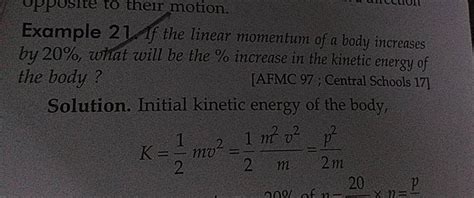 Example If The Linear Momentum Of A Body Increases By What Will