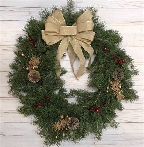 Fresh Pine Christmas Wreath Live Pine Christmas Wreath Fresh Etsy