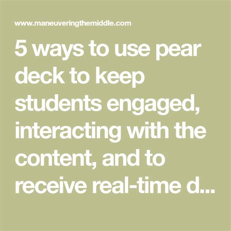 5 Ways To Use Pear Deck In The Classroom Pear Deck Classroom