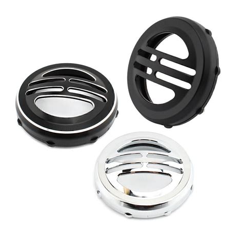 Universal For Bobber Decorative Cover Horn Cover Black Chrome Aluminum