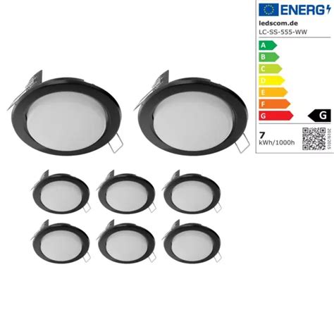 X Led Spot Encastr Zobe Plat Gx Noir Ronde W Lm Blanche