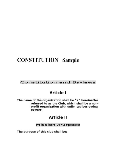 constitution sample  committee chairman