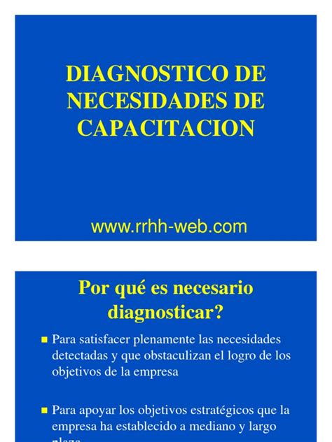 Diagnostico De Necesidades De Capacitacion Recursos Humanos Cognición