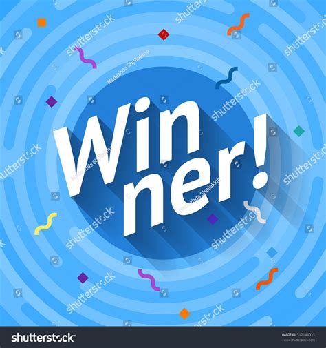 Winer Sign Congratulations Win Banner Flat Stock Vector (Royalty Free ...