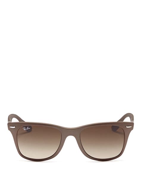 Lyst Ray Ban Original Wayfarer Matte Metallic Sunglasses In Brown