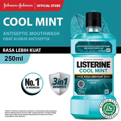 Jual Listerine Cool Mint Mouthwash 250 Ml Dan 100 Ml Obat Kumur