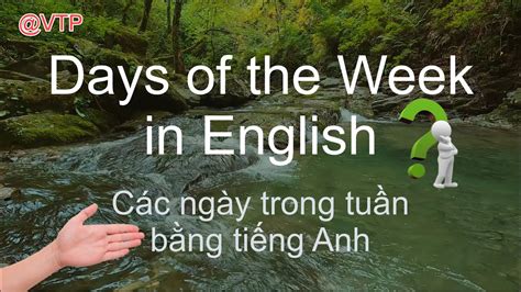 Days of the Week in English Learn American English vocabulary Các