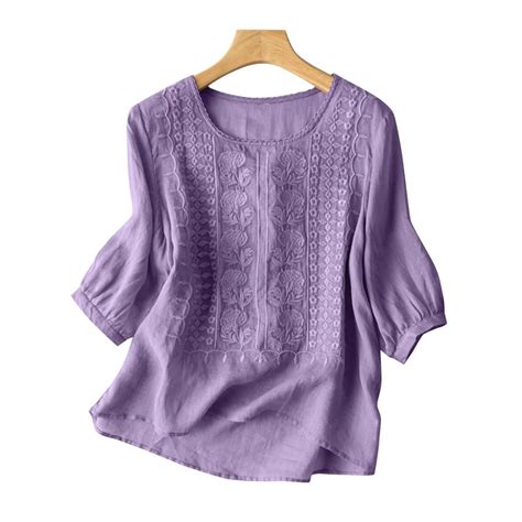 Zanzea Women Summer Floral Embroidery 3 4 Sleeve O Neck Tops Casual