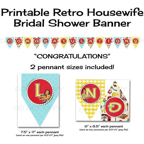 Printable Diy Retro Housewife Theme Bridal Shower Party Etsy