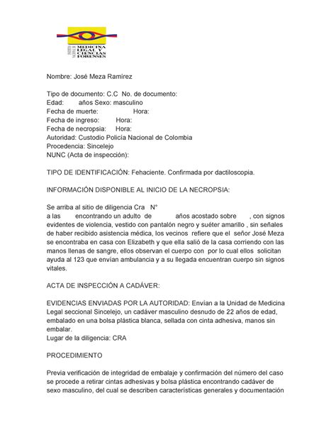 Ejemplo De Informe Pericial Pdf Printable Templates Free