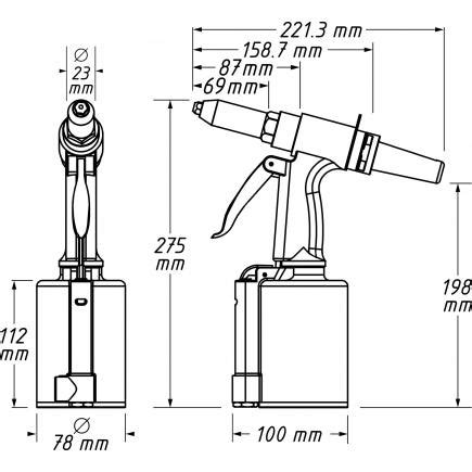 Hazet Spc Pistolet Rivets Aveugles Mister Worker