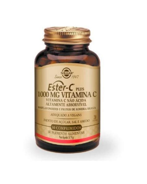 Solgar Ester C Plus 1000mg Vitamin C 30 Comprimidos Fitnis