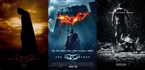 Batman Begins 2005 The Dark Knight 2008 The Dark Knight Rises 2012 The Dark Knight Rises