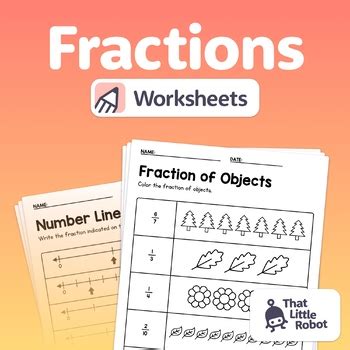 No Prep Fraction Worksheets 2nd 3rd 4th Grade Math Simple Fraction