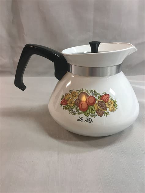 Vintage Spice Of Life Corning Ware Teapot With Lid 6 Cup Etsy Tea