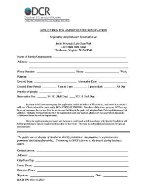 Fillable Online Dcr Virginia DCR 199 073 12 00 APPLICATION FOR