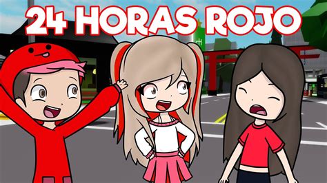 24 HORAS EN UN MUNDO ROJO EN BROOKHAVEN ROBLOX CON EL TEAM ANORMAL