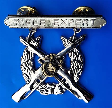 Wwii Us Marine Expert Rifleman Ega Badge Military Sterling Pin Usmc