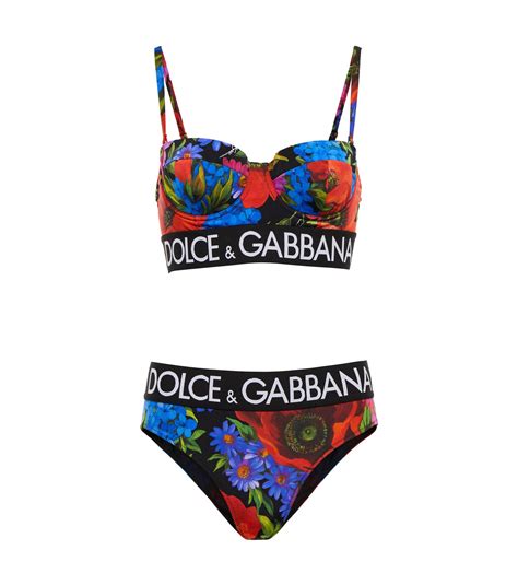 Dolce And Gabbana Floral Print Bikini Lyst