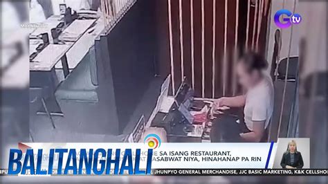 Pagtangay Ng Cellphone Sa Isang Restaurant Nahuli Cam Suspek At