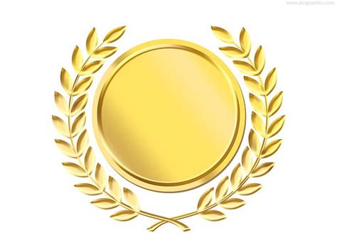 Gold laurel wreath medal template PSD PSDfinder Hình ảnh