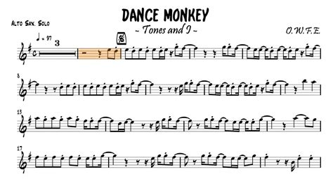 Dance Monkey Tones And I Partitura Para Saxofón Alto Youtube