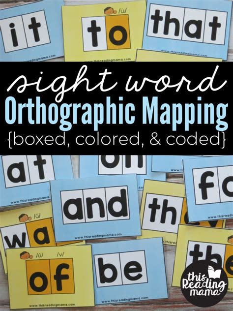 Sight Word Orthographic Mapping Cards Boxed Colored Coded This