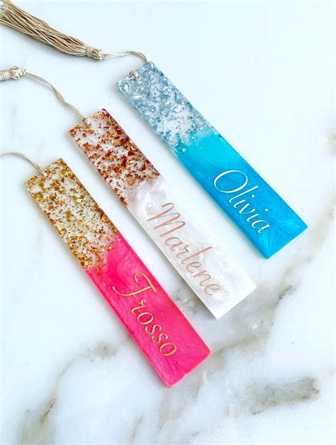 Personalized Resin Bookmarks Name Bookmark Book Lover T