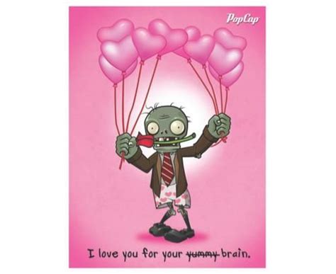 Valentine Zombie So Cute I Love You For Your Brainz Yum Yum