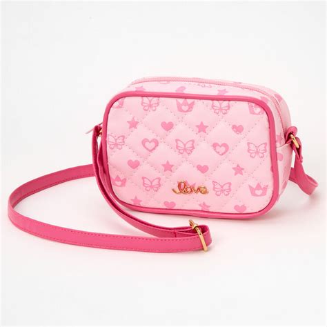 Claire S Club Pink Status Icons Crossbody Bag Claire S Us