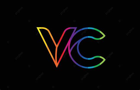 Colorful Alphabet Letter Vc V C Logo Combination With A Rainbow Hue