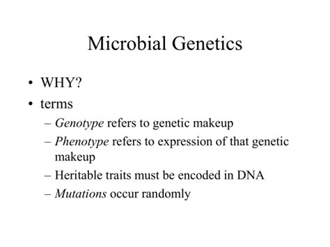 Microbial Genetics