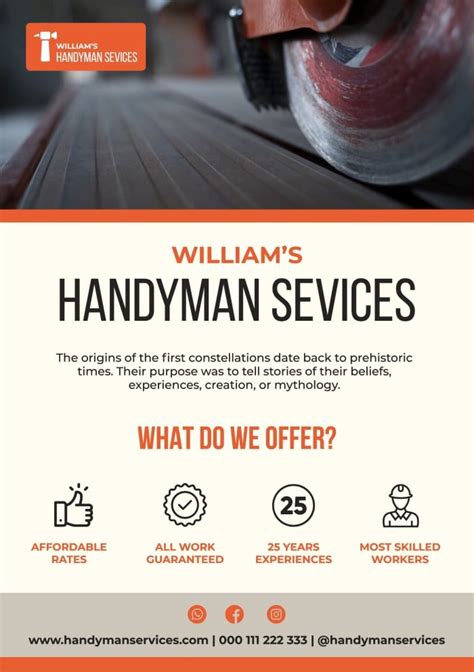 Free Professional William S Handyman Services Flyer Template