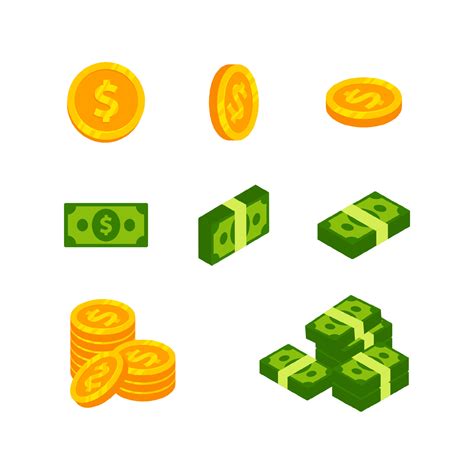 diseño de icono de vector de dinero en efectivo y monedas pila de