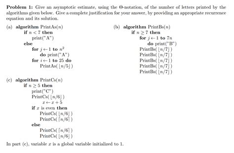 Solved Problem Give An Asymptotic Estimate Using The Chegg