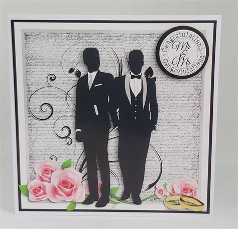 Mr And Mr Wedding Card Gay Couple Wedding Card Groom And Etsy Uk