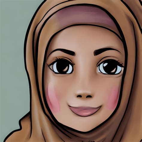 Beautiful Muslim Women In Hijab Drawing