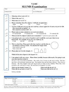 AHS Saint Louis University Mental Status Exam SLUMS Louis