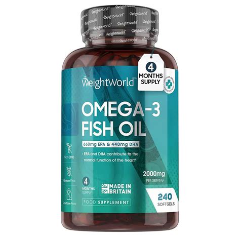 Омега 3 Рибено масло x 240 софтгел капсули Уейт Уърлд Omega 3 Fish