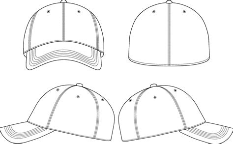 Blank Fitted Baseball Cap Template Of Frontback And Side View 27249500