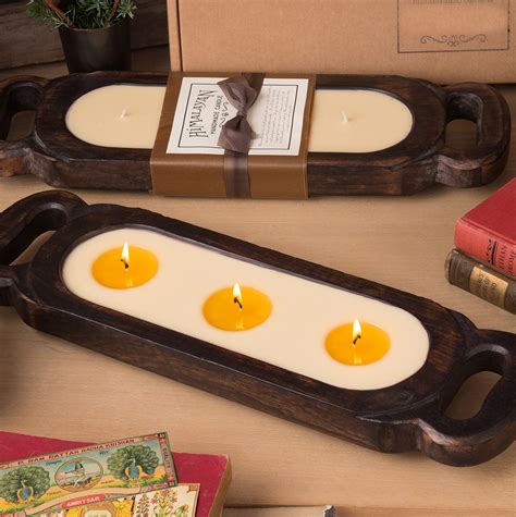 Himalayan Candles Tobacco Bark 19 Wooden Candle Tray By Himalayan